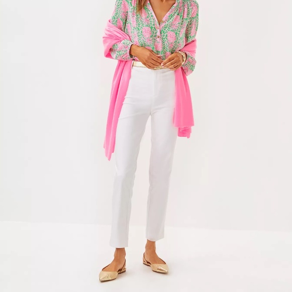 Lilly Pulitzer Pants - NEW Lilly Pulitzer Ana High-Rise Women Pant - Resort White - size 12